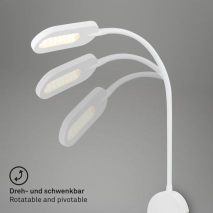 Briloner 2177016 - LED Aptumšojama sienas pielāgojama lampa LED/6W/230V balta