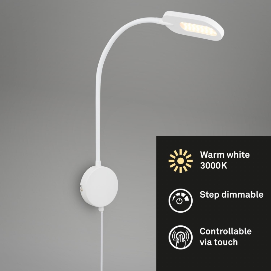 Briloner 2177016 - LED Aptumšojama sienas pielāgojama lampa LED/6W/230V balta