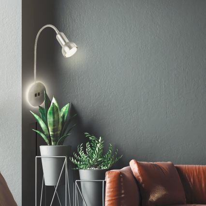 Briloner 2178012 - LED Pielāgojama sienas lampa 1xE14/10W/230V + LED/3W matēts hroms