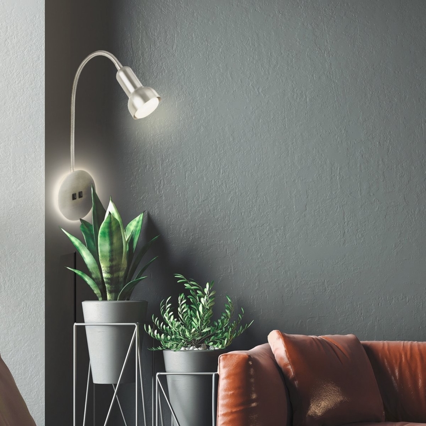 Briloner 2178012 - LED Pielāgojama sienas lampa 1xE14/10W/230V + LED/3W matēts hroms