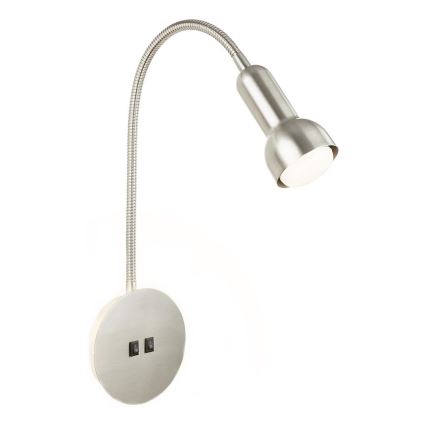Briloner 2178012 - LED Pielāgojama sienas lampa 1xE14/10W/230V + LED/3W matēts hroms