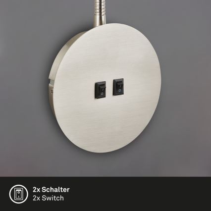 Briloner 2178012 - LED Pielāgojama sienas lampa 1xE14/10W/230V + LED/3W matēts hroms