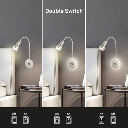Briloner 2178012 - LED Pielāgojama sienas lampa 1xE14/10W/230V + LED/3W matēts hroms