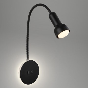 Briloner 2178015 - LED Sienas pielāgojama lampa 1xE14/10W/230V + LED/3W melna