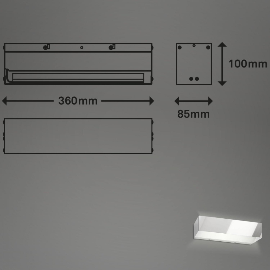 Briloner 2204-018 - LED Āra sienas lampa LED/8W/230V IP44 hroms