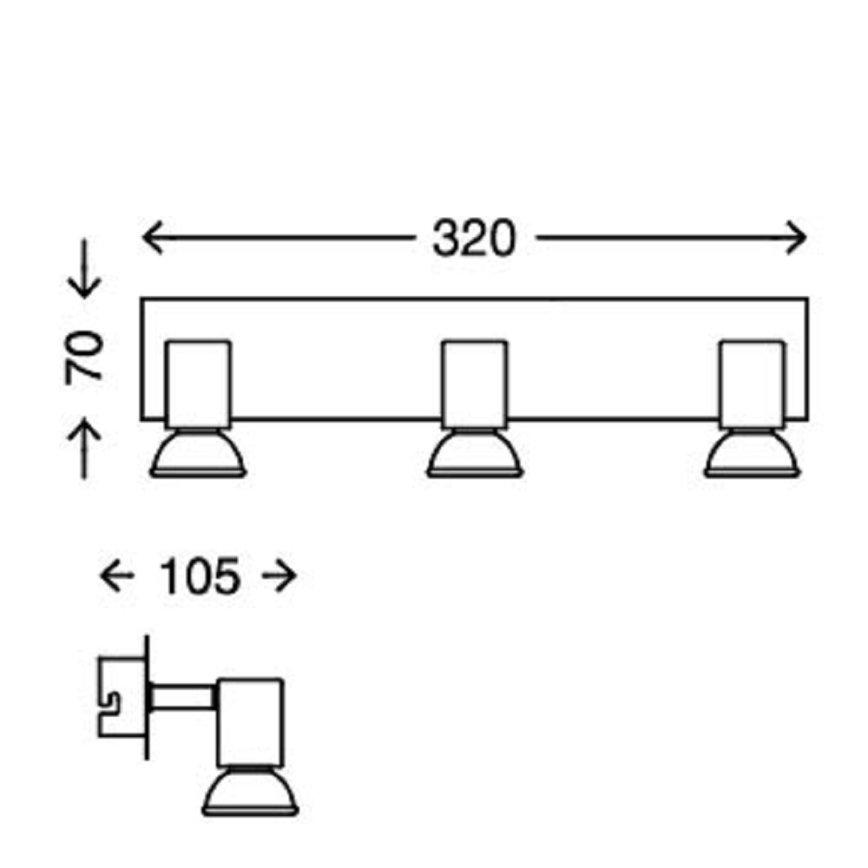 Briloner 2290-038 - LED Vannas istabas starmetis SPLASH 3xGU10/5W/230V IP23