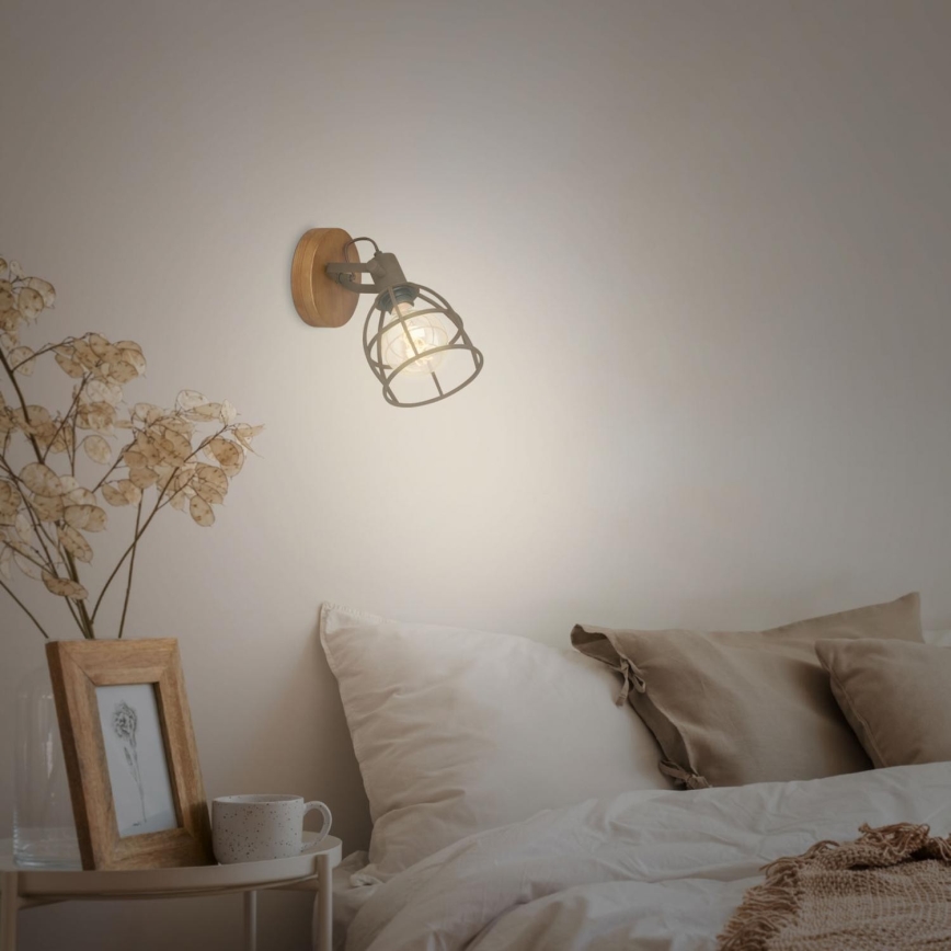Briloner 2670-014 - Sienas starmetis RETRO 1xE27/25W/230V brūna