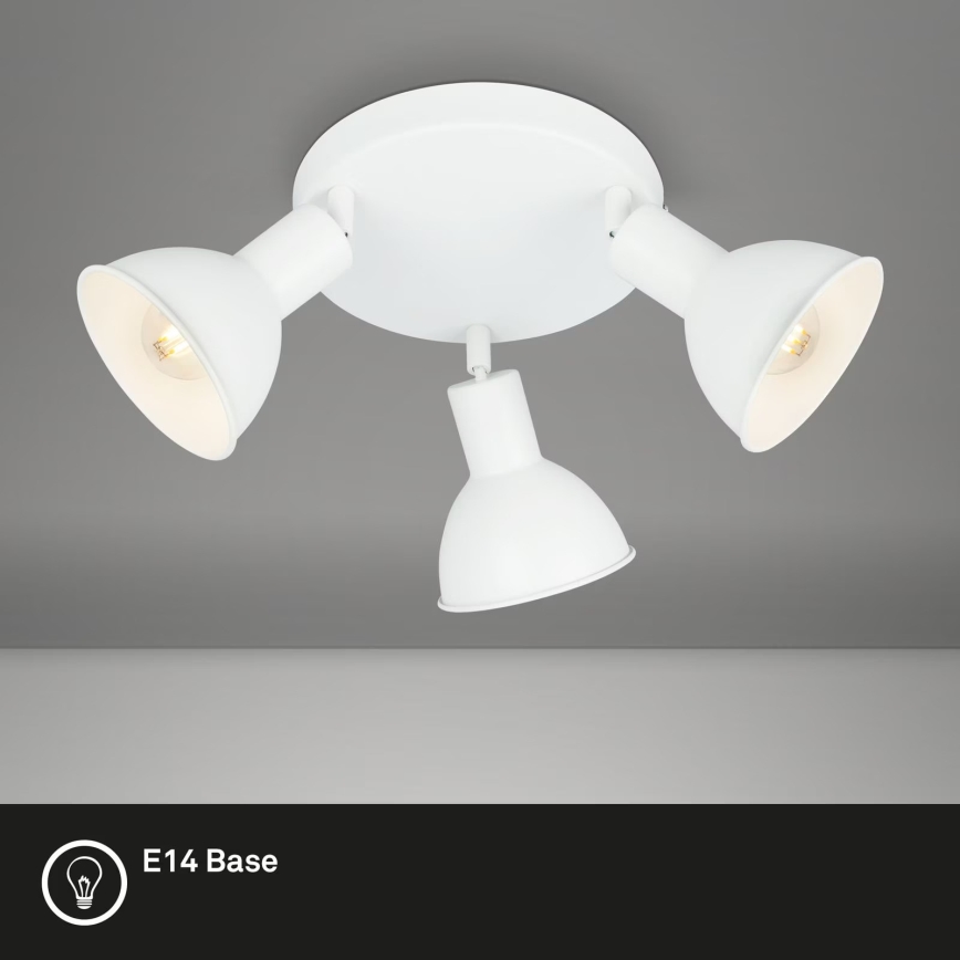 Briloner 2674-036 - Starmetis RETRO 3xE14/25W/230V balta