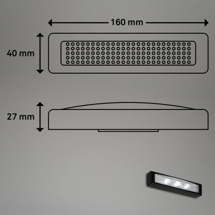 Briloner 2689-035 - LED Skārienvadāma orientēšanās lampa LERO LED/0,18W/3xAAA melna