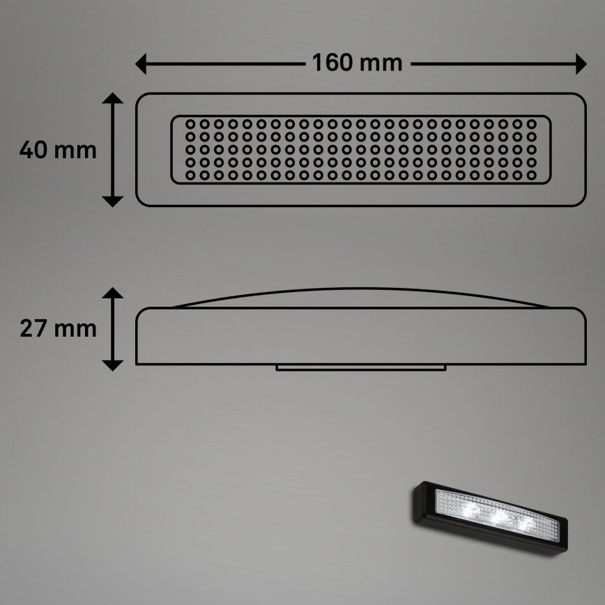 Briloner 2689-035 - LED Skārienvadāma orientēšanās lampa LERO LED/0,18W/3xAAA melna
