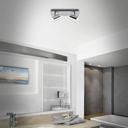 Briloner 2731-028 - Vannas istabas virziena gaismeklis BANYO 2xGU10/5W/230V IP44 spīdīgs hroms