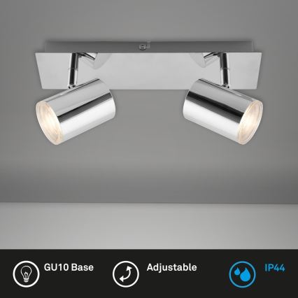 Briloner 2731-028 - Vannas istabas virziena gaismeklis BANYO 2xGU10/5W/230V IP44 spīdīgs hroms