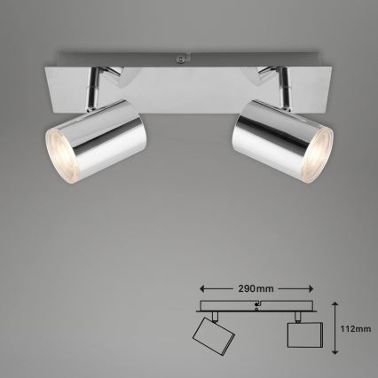 Briloner 2731-028 - Vannas istabas virziena gaismeklis BANYO 2xGU10/5W/230V IP44 spīdīgs hroms