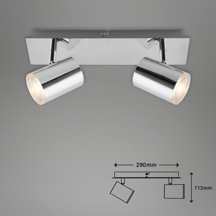 Briloner 2731-028 - Vannas istabas virziena gaismeklis BANYO 2xGU10/5W/230V IP44 spīdīgs hroms