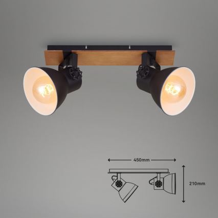 Briloner 2742-025 - Starmetis SPOTLIGHT 2xE27/40W/230V melna/brūna