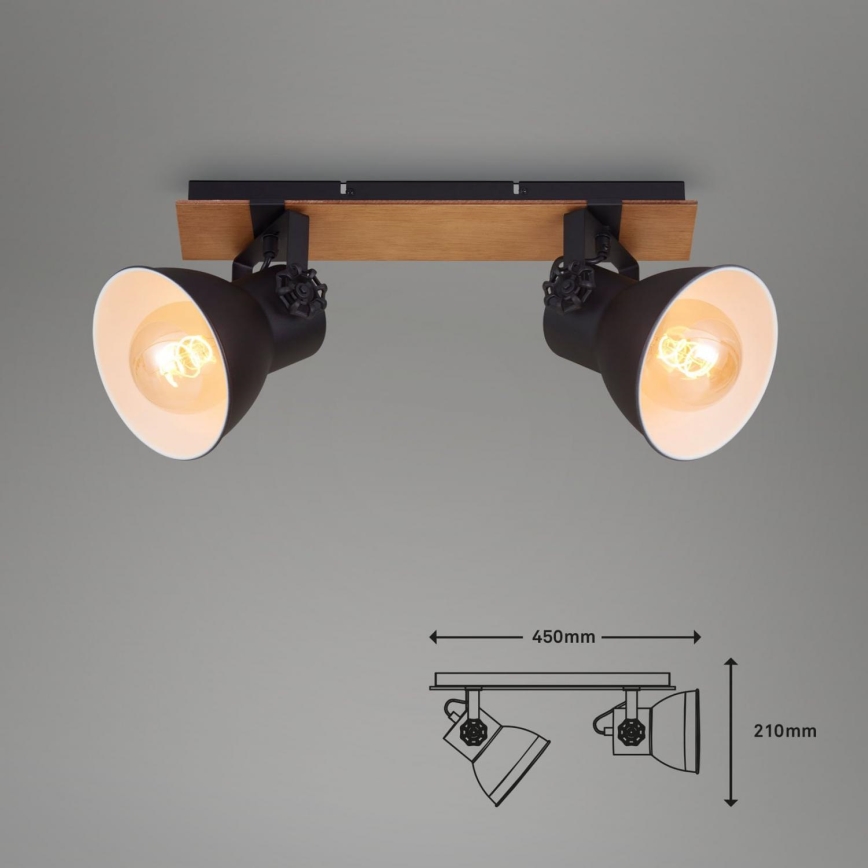 Briloner 2742-025 - Starmetis SPOTLIGHT 2xE27/40W/230V melna/brūna