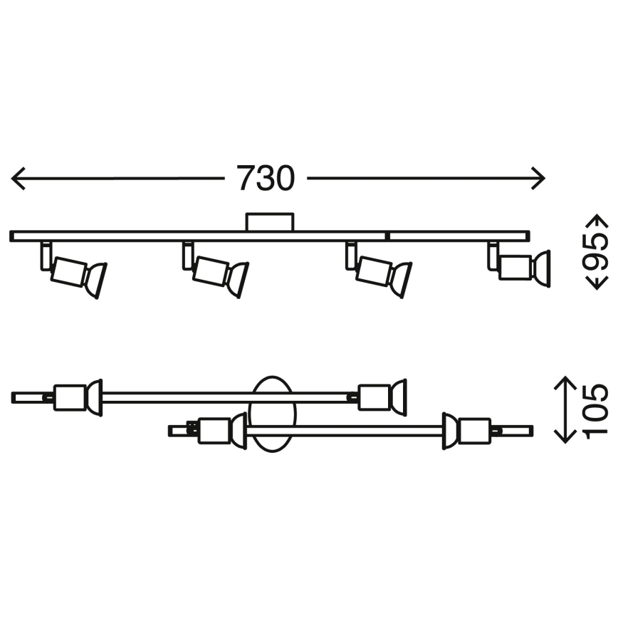 Briloner 2767-042 - LED Starmetis SIMPLE 4xGU10/3W/230V