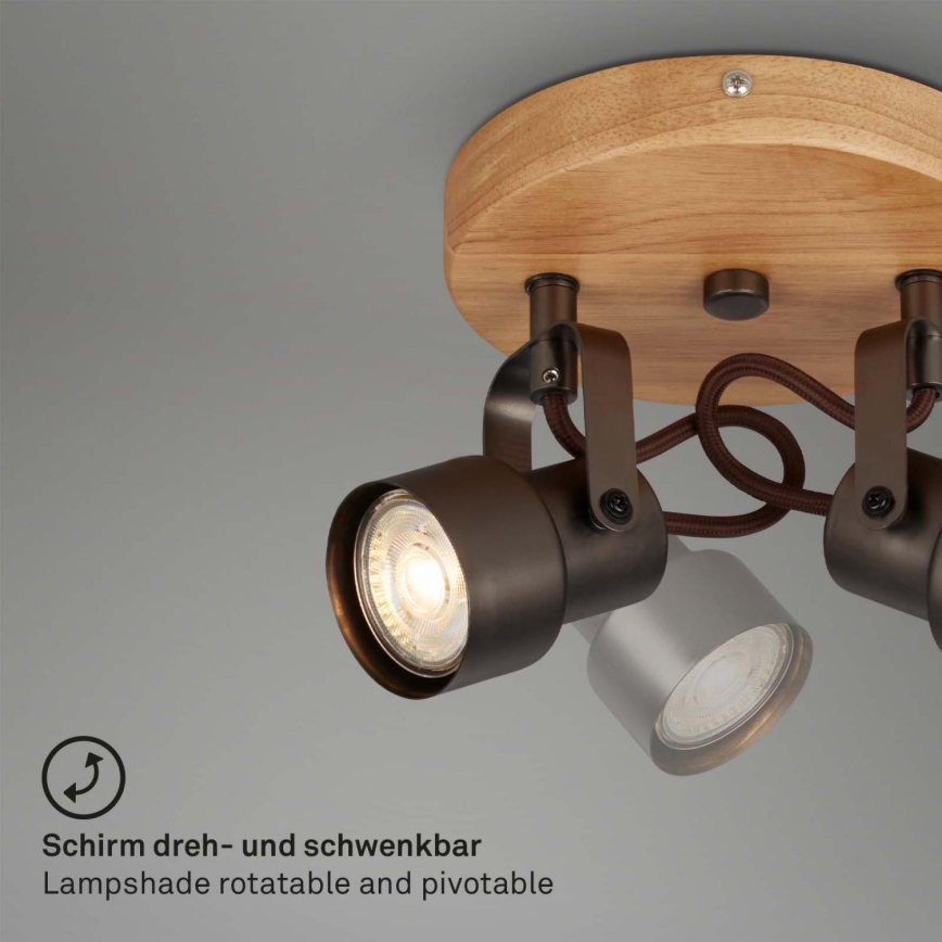 Briloner 2872-025R - LED Starmetis SPOTLIGHT 2xGU10/5W/230V brūna