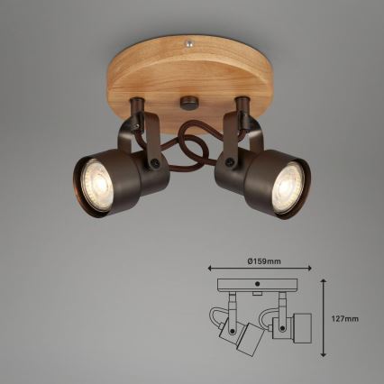 Briloner 2872-025R - LED Starmetis SPOTLIGHT 2xGU10/5W/230V brūna