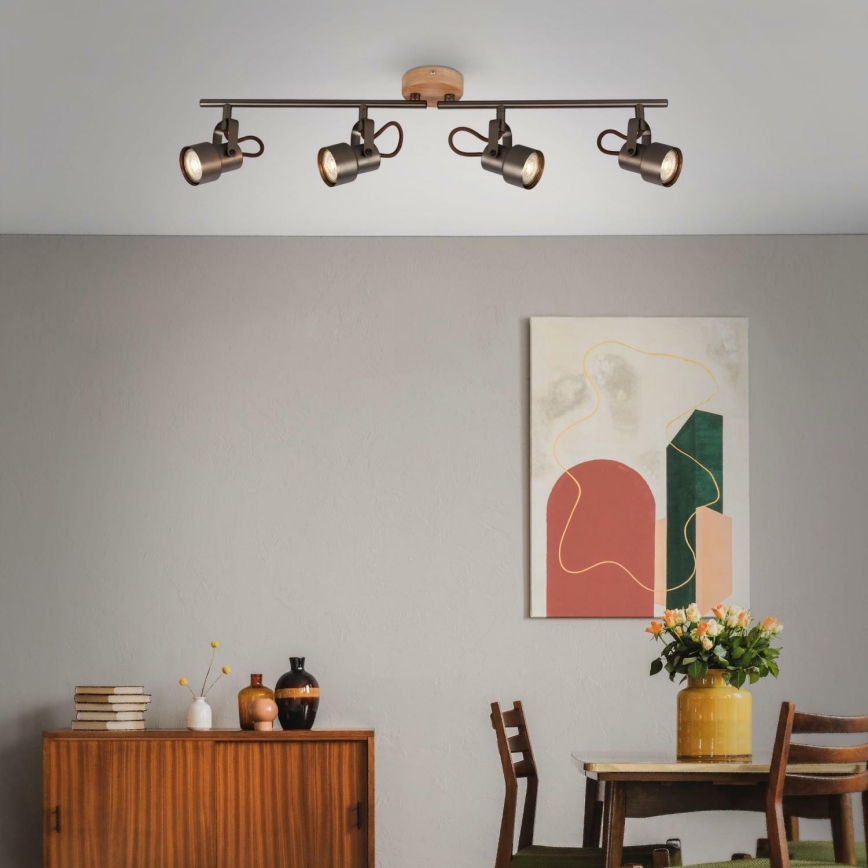 Briloner 2872-045 - LED Starmetis TAHUN 4xGU10/5W/230V 3000K brūna