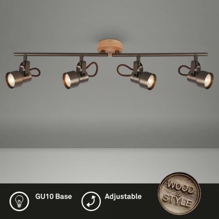 Briloner 2872-045 - LED Starmetis TAHUN 4xGU10/5W/230V 3000K brūna