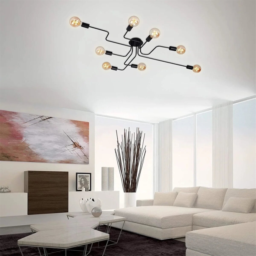Briloner 2888-085 - Virsapmetuma lustra FARETTO 8xE27/60W/230V melna