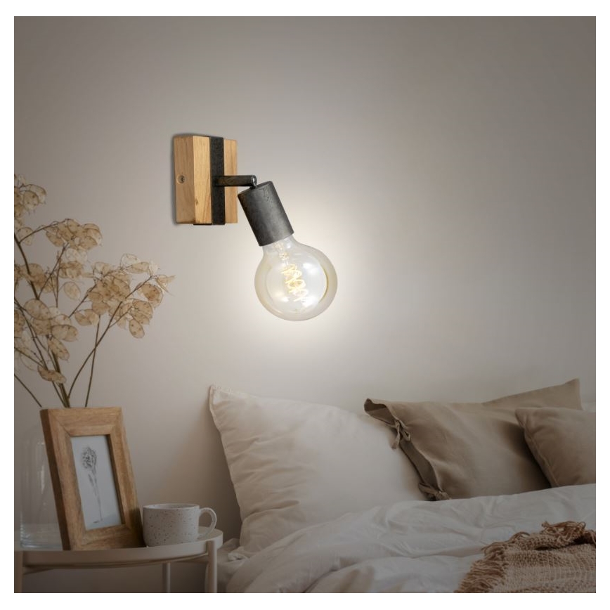 Briloner 2900-011 - Sienas starmetis WOOD BASIC 1xE27/25W/230V