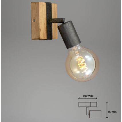 Briloner 2900-011 - Sienas starmetis WOOD BASIC 1xE27/25W/230V