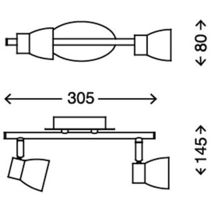 Briloner 2914-022 - LED Starmetis 2xGU10/3W/230V 3000K