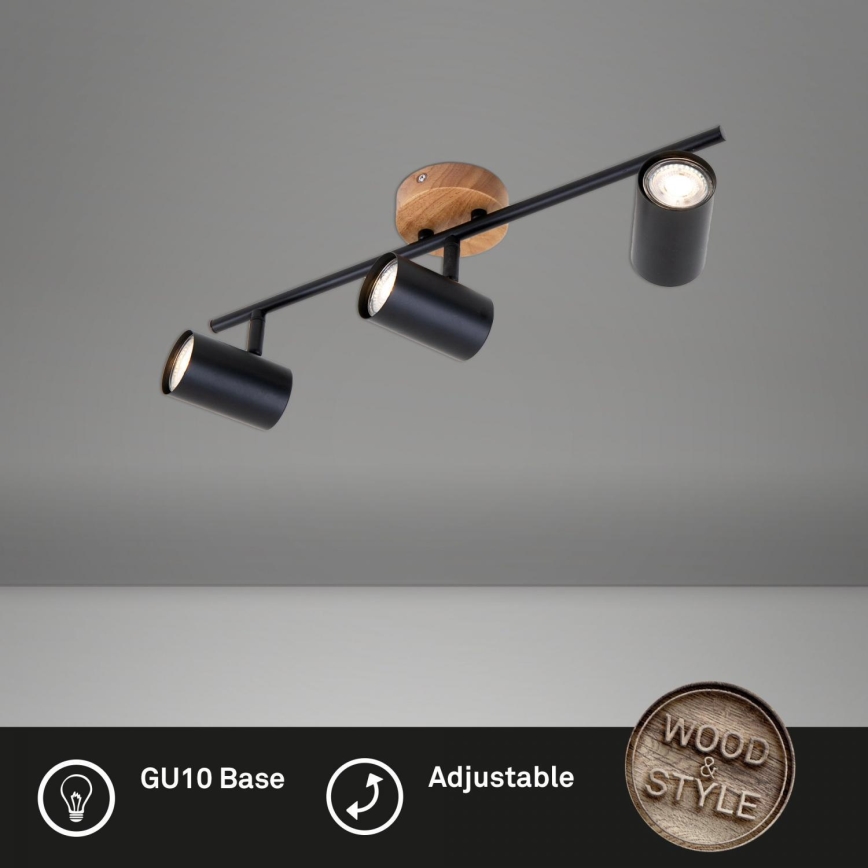 Briloner 2920-035 - Starmetis SPOTLIGHT 3xGU10/35W/230V melna