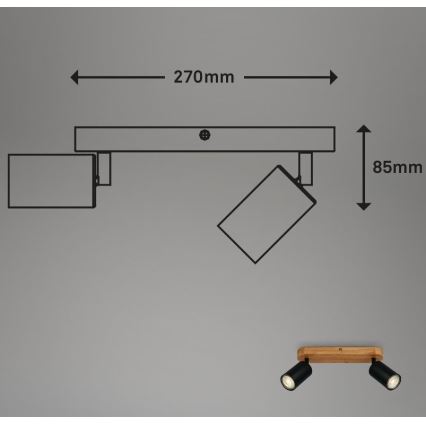 Briloner 2922-025 - Starmetis SPOT 2xGU10/9W/230V