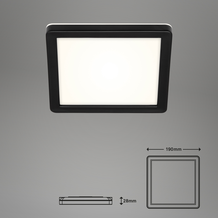 Briloner 3010-015 - LED Griestu lampa LED/8W/230V 19x19 cm melna IP44