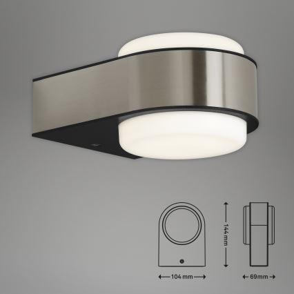 Briloner 3035-012- LED Āra sienas lampa HANAU LED/6,5W/230V IP44 hroms