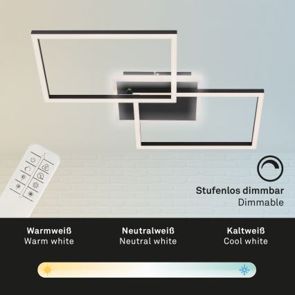 Briloner 3049-015 - LED Aptumšojama griestu lampa FRAME LED/40W/230V + tālvadības pults