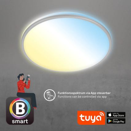 Briloner 3065-014 - LED griestu lampa ar regulējamu spilgtumu IVY LED/42W/230V Wi‑Fi Tuya diam. 49 cm + tālvadības pults