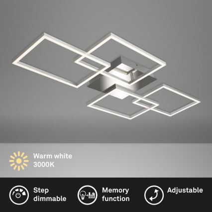 Briloner 3091-018 - LED Aptumšojama griestu lampa FRAME LED/30W/230V hroms