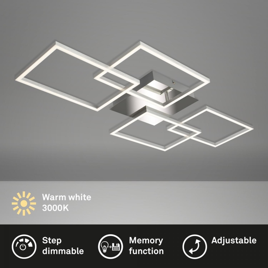 Briloner 3091-018 - LED Aptumšojama griestu lampa FRAME LED/30W/230V hroms