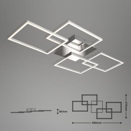 Briloner 3091-018 - LED Aptumšojama griestu lampa FRAME LED/30W/230V hroms