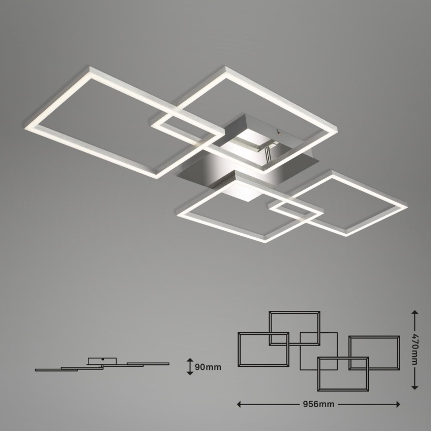 Briloner 3091-018 - LED Aptumšojama griestu lampa FRAME LED/30W/230V hroms