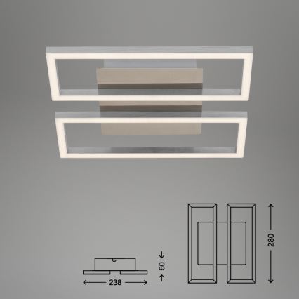 Briloner 3107-012 - LED Aptumšojama griestu lampa FRAME 2xLED/7,25W/230V