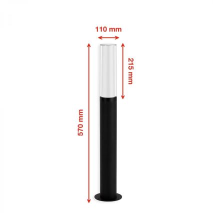 Briloner 311405TF - LED Āra lampa LED/8W/230V IP44 4000K 57 cm melna