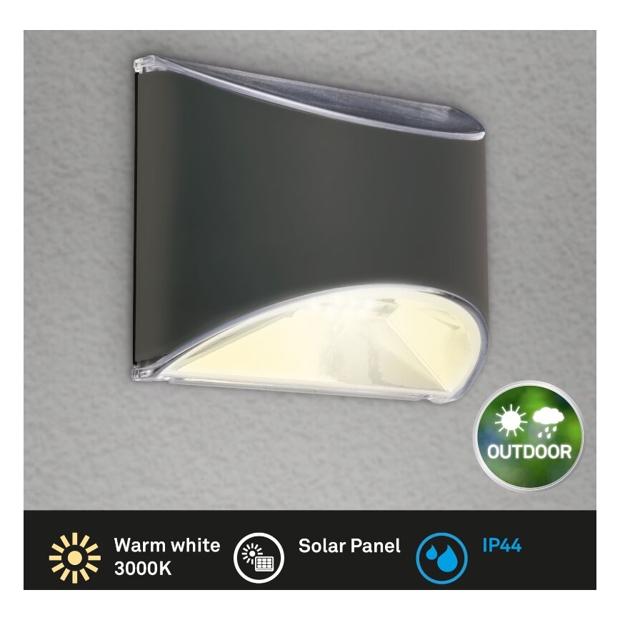 Briloner 3133015 - LED Saules sienas lampas LED/2W/3,7V IP44 3000K 300 mAh