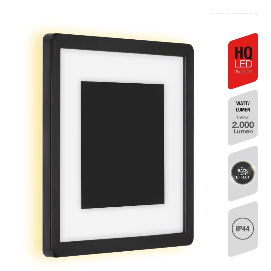 Briloner 315905TF - LED Āra sienas lampa LED/15W/230V IP44 4000K melna