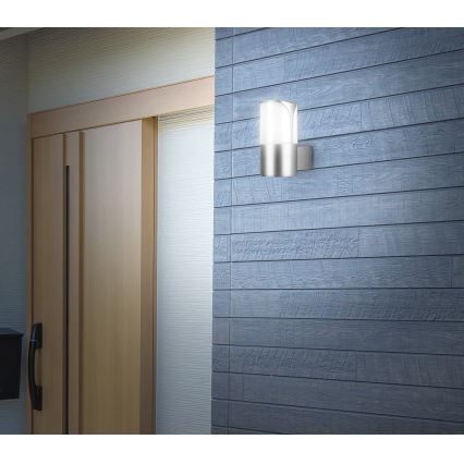 Briloner 320304TF - Āra sienas gaismeklis 1xE27/12W/230V IP44 sudraba