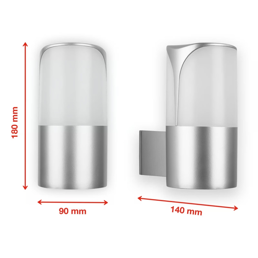 Briloner 320304TF - Āra sienas gaismeklis 1xE27/12W/230V IP44 sudraba