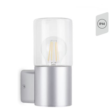 Briloner 320504TF - Āra sienas lampa 1xE27/12W/230V IP44 sudraba