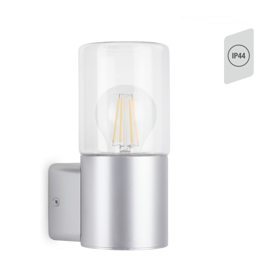 Briloner 320504TF - Āra sienas lampa 1xE27/12W/230V IP44 sudraba