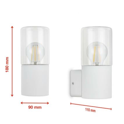 Briloner 320506TF - Āra sienas lampa 1xE27/12W/230V IP44 balta