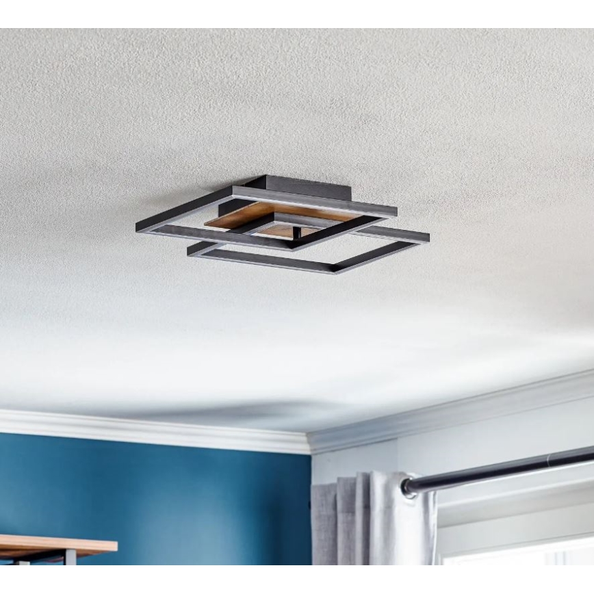 Briloner 3210-014 - LED Aptumšojama griestu lampa FRAME 2xLED/11W/230V brūna