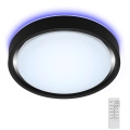 Briloner 3227-015 - LED RGB Aptumšojama griestu lampa ar sensoru TALENA LED/24W/230V melna + tālvadības pults